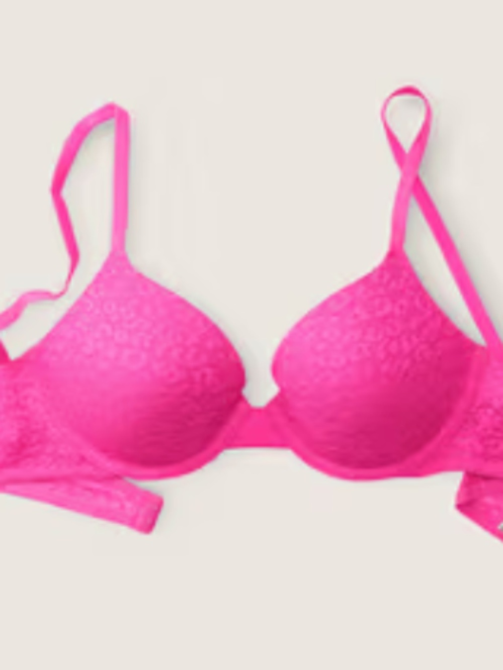 Victoria’s Secret PINK Lightly Lined Lace Bra Hot Pink 32B